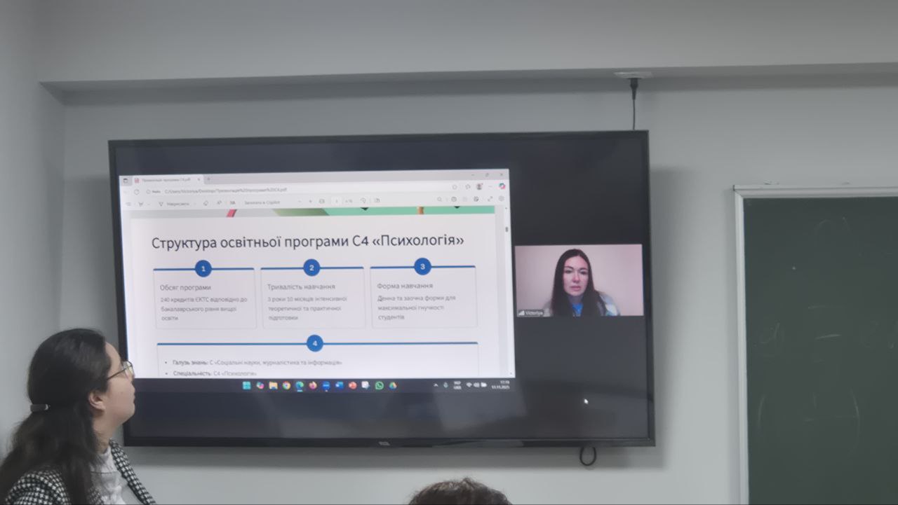 Освітньо-професійну програму “Психологія” презентували на засіданні студентської ради